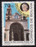 Stamps : America : Bolivia :  Visita de Juan Pablo ll