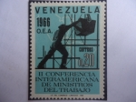Stamps Venezuela -  II Conferencia Interamericana de Ministros del Trabajo - 1966 O.E.A.