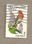 Stamps United States -  Flores y aves-New Hampshire