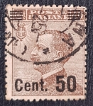 Stamps : Europe : Italy :  Poste Italiane 50 cent Overprint, 1923