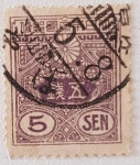 Stamps : Asia : Japan :  Japanese Post Offices in China, 1900, 5 sen
