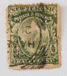 Sellos de Oceania - Nueva Zelanda -  NEW ZEALAND, ½ Penny, MOUNT COOK,  1900 