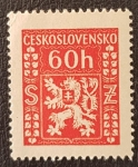 Stamps Czechoslovakia -  Ceskoslovensko, Bohemian Lion with Slovakian Cross, 1945, 60 haleru