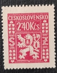 Sellos de Europa - Checoslovaquia -  Ceskoslovensko, Bohemian Lion with Slovakian Cross, 1945, 2.40 Kčs