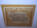 Stamps : Europe : San_Marino :  Homenaje a Franklin D. Roosevelt -   Cita sobre la Libertad de Franklin D. Roosevelt.