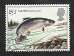 Stamps United Kingdom -  1067 - Salmón, salmo salar