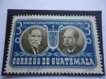 Stamps Guatemala -  Homenaje a los Autores del Himno Nacional - Rafael Álvarez Ovalle (1858-1946) y José Joaquín Palmar 