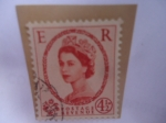 Stamps United Kingdom -  Queen Elizabeth II - 4,1/2 d- (1961) -(Predecimat Wilding)