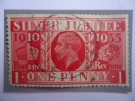 Stamps United Kingdom -  King George V - Silver Jubilee, 1910-1935