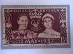 Stamps United Kingdom -  Coronación de George VI e Isabel Bowes-Lyon, 12 de mayo de 1937.