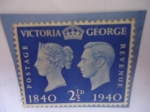 Sellos de Europa - Reino Unido -  centenario del Sello Postal (1840-1940)- George VI e Isabel Bowes 
