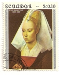 Stamps : America : Ecuador :  REtrato de mujer joven de Rogier van der  Weyden.