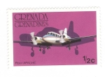 Sellos de America - Granada -  Avion. Piper apache