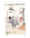 Stamps So Tom and Prncipe -  Barcelona ´92. Tenis