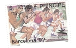 Sellos del Mundo : Africa : Santo_Tom�_y_Principe : Barcelona ´92. Atletismo