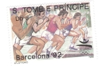 Stamps So Tom and Prncipe -  Barcelona ´92. Atletismo