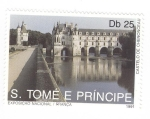 Stamps So Tom and Prncipe -  Castillo de Chenonceau