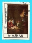 Stamps United Arab Emirates -  AJMAN - Pintura religiosa - Natividad
