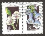 Stamps United States -  2069 y 2070 - Flores de los Estados de La Unión, sego lily de utha  y virginia bluebells de virginie