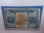 Stamps Guatemala -  Mapa de Guatemala.