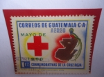 Sellos de America - Guatemala -  Conmemoración de la Cruz Roja .mayo de 1960-Mapa y el Quetzal.