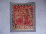 Stamps Trinidad y Tobago -  Alegoría, Britannia Sentada (Britania)-Serie:Trinidad.