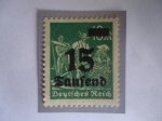 Stamps Germany -  Alemania,Reino - Serie Inflación - Sobreprecio:15 Reichs mark,sobre 40