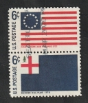 Sellos de America - Estados Unidos -  853 y 854 - Banderas