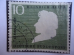 Stamps Germany -  Silueta de la Cabeza de: Heinrich Heine (1797-1856) - 100° Aniversario de la muerte de Heinrich, 185