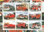 Stamps Democratic Republic of the Congo -  Hoja Bloque - Camiones de Bomberos