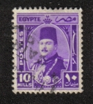Stamps Egypt -  Rey Farouk en óvalo
