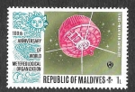 Stamps : Asia : Maldives :  464 - Centenario de la Cooperación Mundial de Meteorología