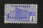 Stamps : America : Colombia :  Recargo para la construcción del edificio de comunicaciones, edificio del Ministerio de Correos y Te