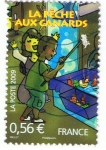 Stamps France -  Le péche aux canards
