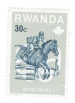 Sellos del Mundo : Africa : Rwanda : Juegos olimpicos de Montreal. Hipica