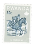 Stamps : Africa : Rwanda :  Juegos olimpicos de Montreal. Hipica