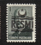 Stamps : Asia : Turkey :  Sellos oficiales, Ismet Inonu, tipo "a", sobreimpresión RESMI