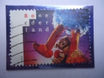 Stamps Netherlands -  Big Birg (Pino), Ieniemienie y Tommie - Plaza Sésamo en los Países Bajos, 20° Aniversario :Pino, Ien