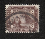 Stamps : Africa : Egypt :  Esfinge delante de la pirámide de Keops.