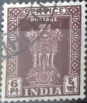 Stamps India -  Scott#O114 intercambio 0,40 usd, 6 ppies 1950