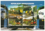 Sellos de Africa - Madagascar -  Hoja Bloque - Locomotoras