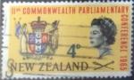 Stamps : Oceania : New_Zealand :  Scott#375 , hbr intercambio 0,25 usd. 4 D. 1965