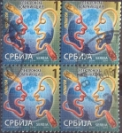 Stamps Europe - Serbia -  Scott#4x xxx , intercambio 0,80 usd. 4x1 d. 2014
