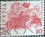 Stamps Switzerland -  Scott#633 , intercambio 0,20 usd. 10 cents. 1977