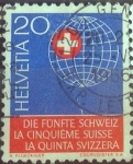 Sellos del Mundo : Europa : Suiza : Scott#476 , intercambio 0,25 usd. 20 cents. 1966