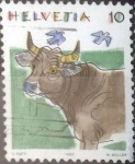 Stamps Switzerland -  Scott#870 , intercambio 0,25 usd. 10 cents. 1992