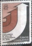 Stamps Turkey -  Scott#1992 , intercambio 0,20 usd. 25 kurus.1974