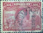 Sellos del Mundo : America : Uruguay : Scott#349 , intercambio 0,35 usd. 5 cents. 1928