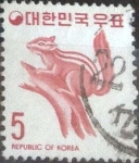 Sellos de Asia - Corea del sur -  Scott#638 , intercambio 0,20 usd. 5 won. 1969