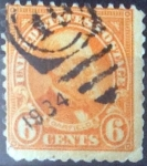 Sellos de America - Estados Unidos -  Scott#559 , intercambio 1,00 usd. 6 cents. 1922